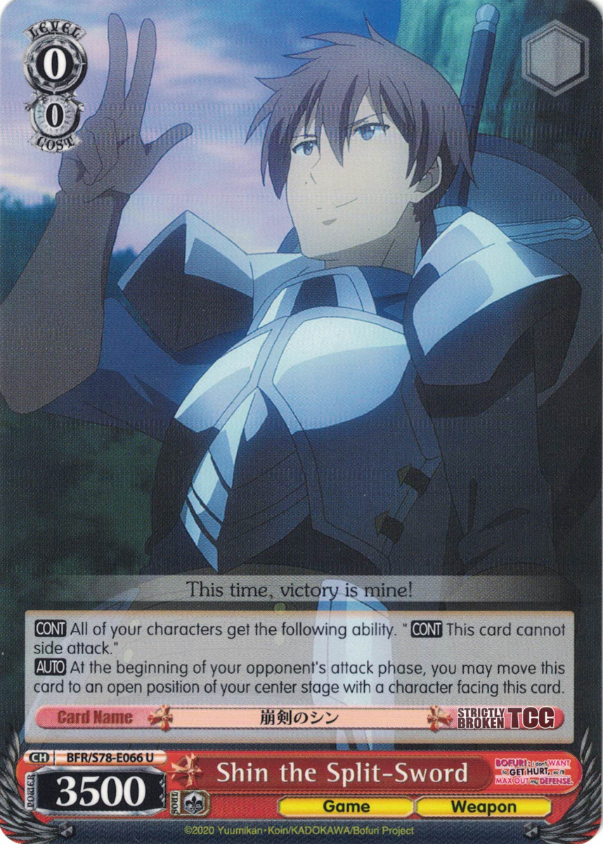 BFR/S78-E066 Shin the Split-Sword - BOFURI: I Don't Want to Get Hurt, so  I'll Max Out My Defense. English Weiss Schwarz Trading Card Game