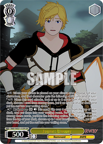 RWBY/WXE01-01OFR Jaune: Unsure