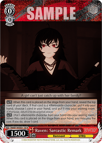 RWBY/WXE01-30 Raven: Sarcastic Remark